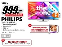 Promotions Philips 55pus8909-12 tv ambilight 4k - Philips - Valide de 17/06/2024 à 30/06/2024 chez Media Markt