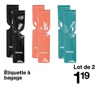 Promotions Étiquette à bagage - Produit maison - Zeeman  - Valide de 15/06/2024 à 21/06/2024 chez Zeeman