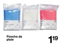 Promotions Poncho de pluie - Produit maison - Zeeman  - Valide de 15/06/2024 à 21/06/2024 chez Zeeman