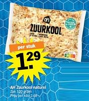 Promoties Ah zuurkool naturel - Huismerk - Albert Heijn - Geldig van 17/06/2024 tot 23/06/2024 bij Albert Heijn