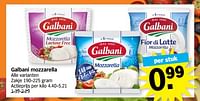 Promoties Galbani mozzarella - Galbani - Geldig van 17/06/2024 tot 23/06/2024 bij Albert Heijn