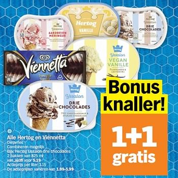 Promoties Hertog ijssalon drie chocolades - Hertog - Geldig van 17/06/2024 tot 23/06/2024 bij Albert Heijn