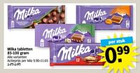 Promoties Milka tabletten - Milka - Geldig van 17/06/2024 tot 23/06/2024 bij Albert Heijn