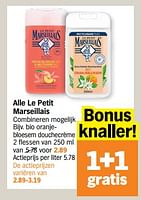 Promoties Bio oranjebloesem douchecrème - Le Petit Marseillais - Geldig van 17/06/2024 tot 23/06/2024 bij Albert Heijn