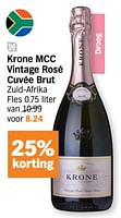 Promoties Krone mcc vintage rosé cuvée brut - Schuimwijnen - Geldig van 17/06/2024 tot 23/06/2024 bij Albert Heijn