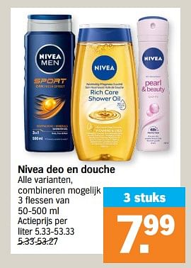 Promoties Nivea deo en douche - Nivea - Geldig van 17/06/2024 tot 23/06/2024 bij Albert Heijn