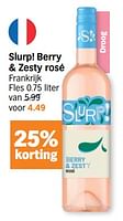 Promoties Slurp! berry + zesty rosé - Rosé wijnen - Geldig van 17/06/2024 tot 23/06/2024 bij Albert Heijn