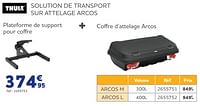Promotions Solution de transport sur attelage arcos - Thule - Valide de 05/06/2024 à 20/08/2024 chez Auto 5
