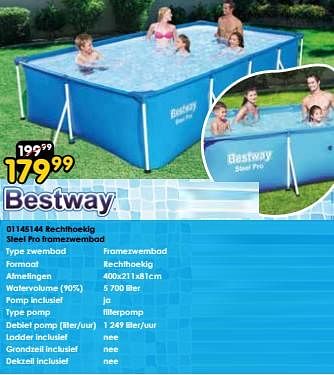 Promoties Rechthoekig steel pro framezwembad - BestWay - Geldig van 15/06/2024 tot 07/07/2024 bij ToyChamp