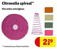 Promoties Citronella spiraal - Huismerk - Kruidvat - Geldig van 18/06/2024 tot 23/06/2024 bij Kruidvat