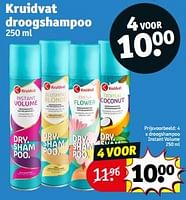 Promoties Droogshampoo instant volume - Huismerk - Kruidvat - Geldig van 18/06/2024 tot 23/06/2024 bij Kruidvat