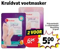 Promoties Voetenmasker nourishing - Huismerk - Kruidvat - Geldig van 18/06/2024 tot 23/06/2024 bij Kruidvat