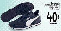 Promoties Sneakers st runner v3 zwart, blauw - Puma - Geldig van 18/06/2024 tot 01/07/2024 bij Cora