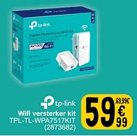 Promoties Wifi versterker kit tpl-tl-wpa7517kit - TP-LINK - Geldig van 18/06/2024 tot 01/07/2024 bij Cora