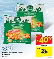 Promoties Patates douces en cubes carrefour - Huismerk - Carrefour  - Geldig van 19/06/2024 tot 01/07/2024 bij Carrefour