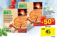 Promoties Pizza margherita cuite au feu de bois carrefour bio - Huismerk - Carrefour  - Geldig van 19/06/2024 tot 01/07/2024 bij Carrefour
