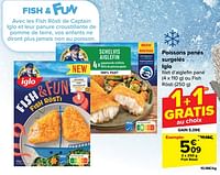 Promoties Poissons panés surgelés Iglo Fish rösti - Iglo - Geldig van 19/06/2024 tot 01/07/2024 bij Carrefour