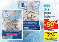 Promoties Queues de crevettes roses crues - Huismerk - Carrefour  - Geldig van 19/06/2024 tot 01/07/2024 bij Carrefour