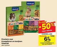 Promoties Crackers mix groenten en fruit voor konijnen - Vitakraft - Geldig van 19/06/2024 tot 01/07/2024 bij Carrefour