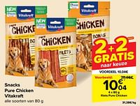 Promoties Filets pure chicken - Vitakraft - Geldig van 19/06/2024 tot 01/07/2024 bij Carrefour