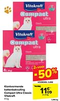 Promoties Klontvormende kattenbakvulling compact ultra classic vitakraft - Vitakraft - Geldig van 19/06/2024 tot 01/07/2024 bij Carrefour