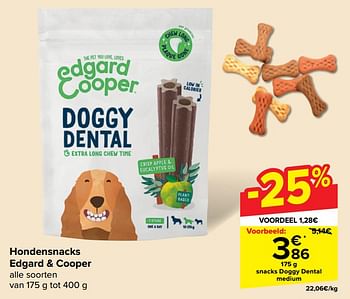 Promoties Snacks doggy dental medium - Edgard & Cooper - Geldig van 19/06/2024 tot 01/07/2024 bij Carrefour
