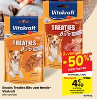 Promoties Snacks met kip treaties bits - Vitakraft - Geldig van 19/06/2024 tot 01/07/2024 bij Carrefour