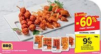 Promoties Brochettes met kip en berloumi - Huismerk - Carrefour  - Geldig van 19/06/2024 tot 01/07/2024 bij Carrefour