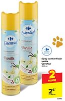 Promoties Spray luchtverfrisser vanille carrefour - Huismerk - Carrefour  - Geldig van 19/06/2024 tot 01/07/2024 bij Carrefour