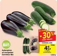 Promoties Bio aubergines - Huismerk - Carrefour  - Geldig van 19/06/2024 tot 01/07/2024 bij Carrefour