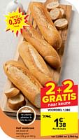Promoties Half stokbrood wit, bruin of meergranen - Huismerk - Carrefour  - Geldig van 19/06/2024 tot 01/07/2024 bij Carrefour