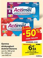 Promoties Pakken drinkyoghurt aardbei - Danone - Geldig van 19/06/2024 tot 01/07/2024 bij Carrefour