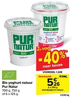 Promoties Standyoghurt natuur - Pur Natur - Geldig van 19/06/2024 tot 01/07/2024 bij Carrefour