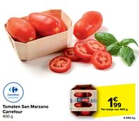 Promoties Tomaten san marzano carrefour - Huismerk - Carrefour  - Geldig van 19/06/2024 tot 01/07/2024 bij Carrefour
