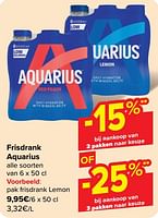 Promoties Pak frisdrank lemon - Aquarius - Geldig van 19/06/2024 tot 01/07/2024 bij Carrefour