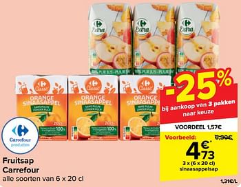 Promoties Sinaasappelsap - Huismerk - Carrefour  - Geldig van 19/06/2024 tot 01/07/2024 bij Carrefour