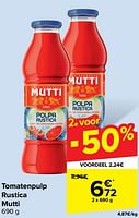 Promoties Tomatenpulp rustica mutti - Mutti - Geldig van 19/06/2024 tot 01/07/2024 bij Carrefour