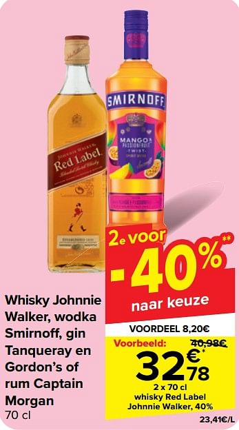 Promoties Whisky red label johnnie walker - Johnnie Walker - Geldig van 19/06/2024 tot 01/07/2024 bij Carrefour