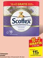 Promoties Toiletpapier kussenzacht - Scottex - Geldig van 19/06/2024 tot 01/07/2024 bij Carrefour