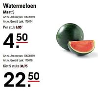 Promoties Watermeloen - Huismerk - Sligro - Geldig van 18/06/2024 tot 22/06/2024 bij Sligro
