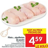 Promotions Filets ou aiguillettes de poulet - Produit maison - Intermarche - Valide de 18/06/2024 à 23/06/2024 chez Intermarche