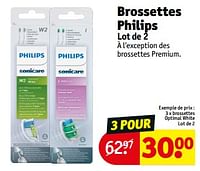 Promotions Brossettes optimal white lot de 2 - Philips - Valide de 18/06/2024 à 23/06/2024 chez Kruidvat