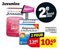 Promotions Magnésium + vitamine b6 maxi - Juvamine - Valide de 18/06/2024 à 23/06/2024 chez Kruidvat