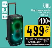 Promotions Jbl high power audio stage 320 - JBL - Valide de 18/06/2024 à 01/07/2024 chez Cora