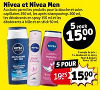 Promotions Déodorant en spray pearl + beauty nivea - Nivea - Valide de 18/06/2024 à 23/06/2024 chez Kruidvat
