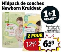Promotions Midpack de couches taille 2 newborn - Produit maison - Kruidvat - Valide de 18/06/2024 à 23/06/2024 chez Kruidvat