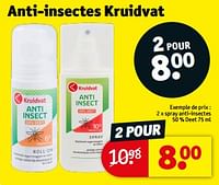 Promotions Spray anti-insectes 50 % deet - Produit maison - Kruidvat - Valide de 18/06/2024 à 23/06/2024 chez Kruidvat