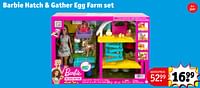 Promoties Barbie hatch + gather egg farm set - Mattel - Geldig van 18/06/2024 tot 23/06/2024 bij Kruidvat
