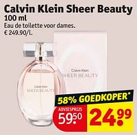 Promoties Calvin klein sheer beauty edt - Calvin Klein - Geldig van 18/06/2024 tot 23/06/2024 bij Kruidvat