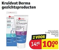 Promoties Kruidvat derma dag- nachtcrème droge huid - Huismerk - Kruidvat - Geldig van 18/06/2024 tot 23/06/2024 bij Kruidvat